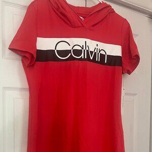 Calvin Klein red tshirt dress